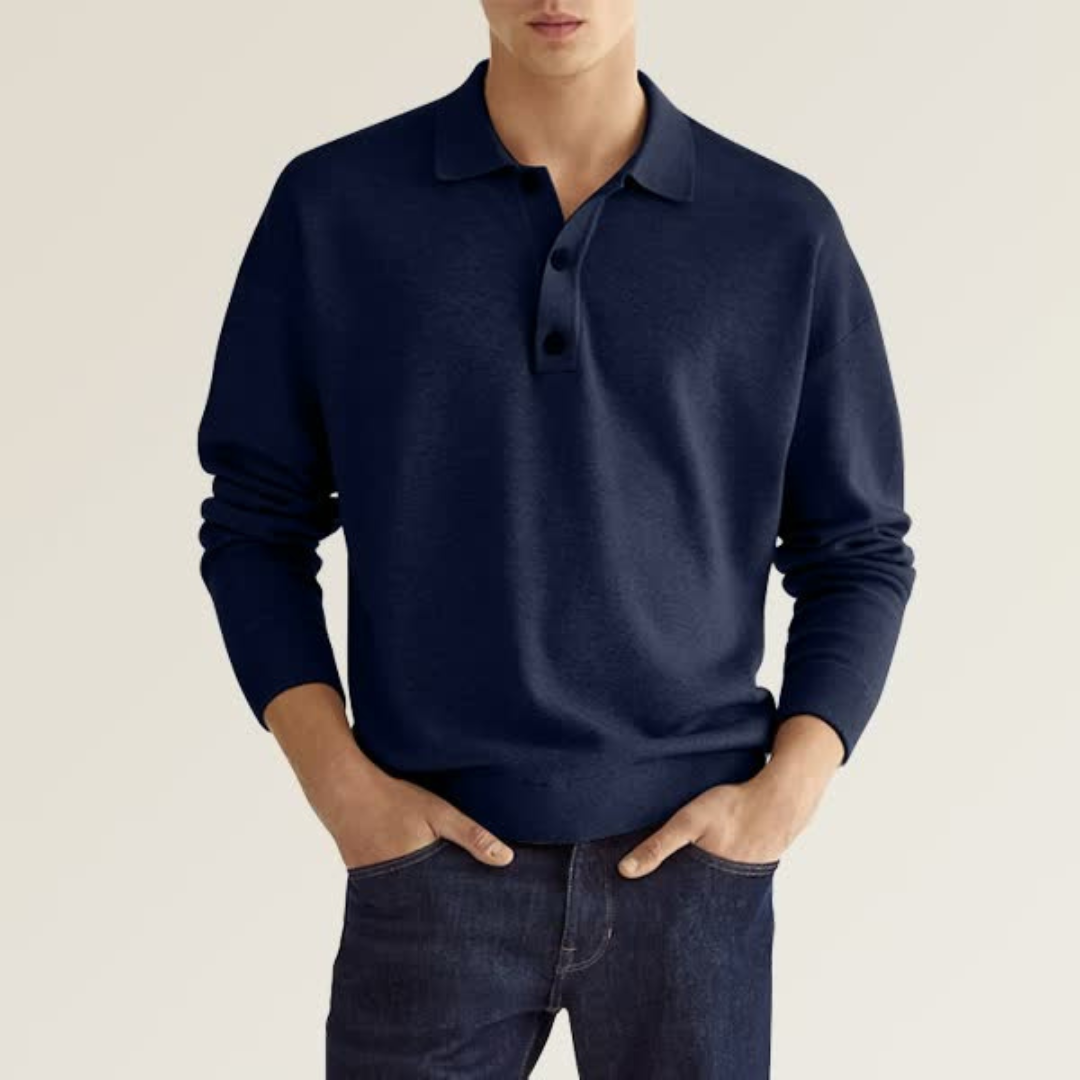 Mario | Polo Moderne Pour Hommes | Longue Manche