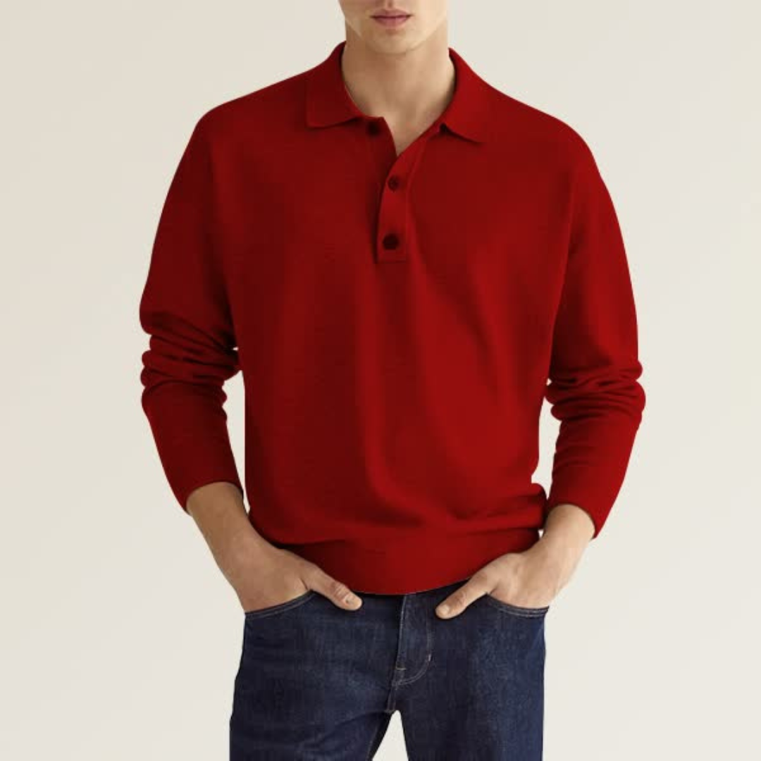 Mario | Polo Moderne Pour Hommes | Longue Manche
