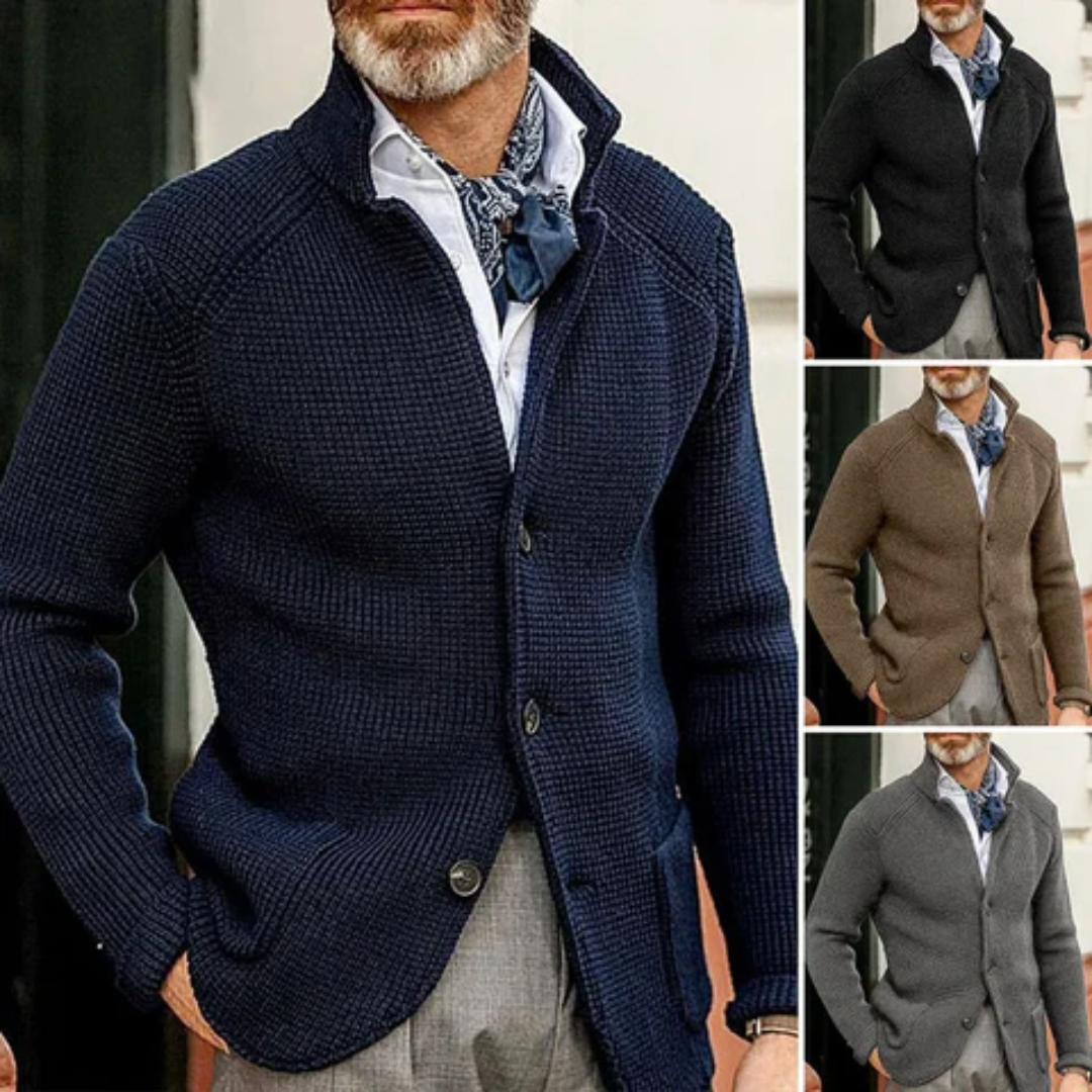 Cardigan Chaud Pour Hommes | Col Montant