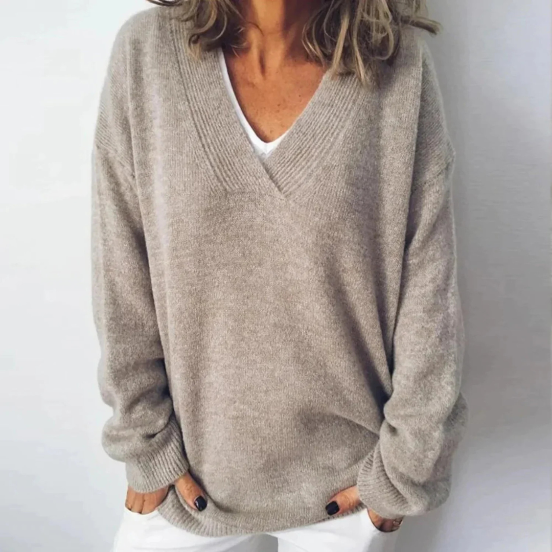 Leila | Pull Chaud Pour Femme | Col en V
