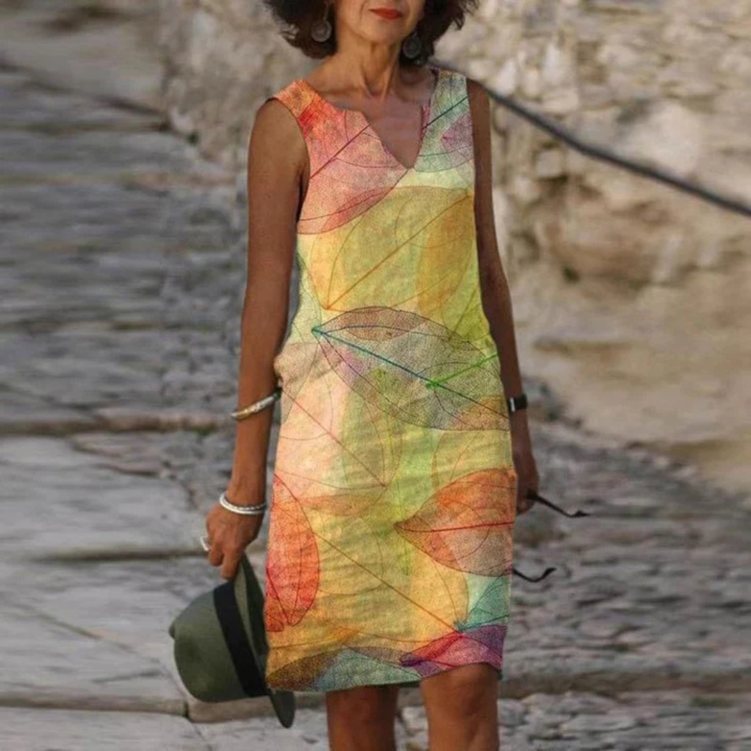 Robe d'été Vibrante Sans Manches Pour Femme | Mini