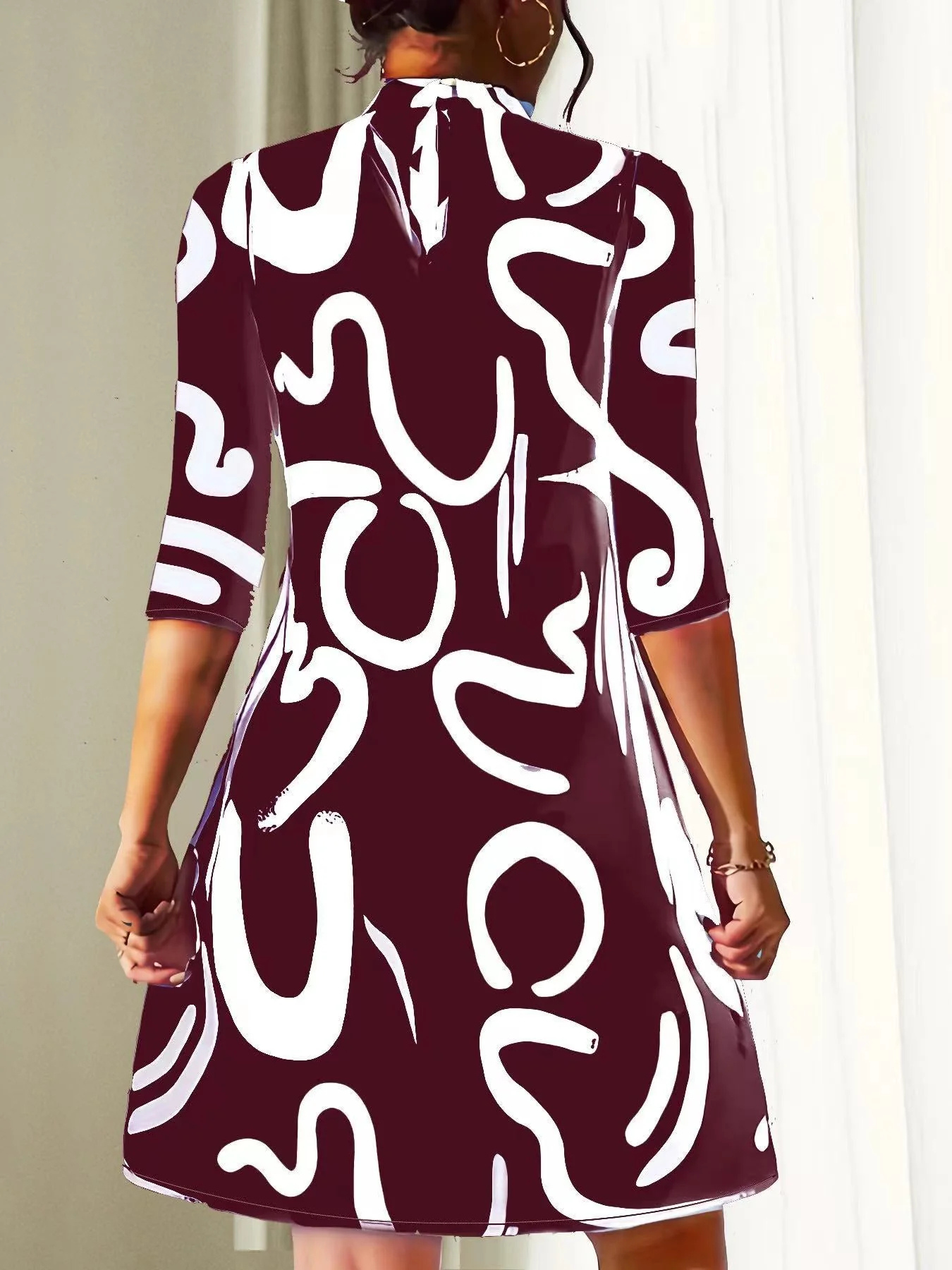 Robe Stylisé Imprimé abstrait Pour Femme | Mini