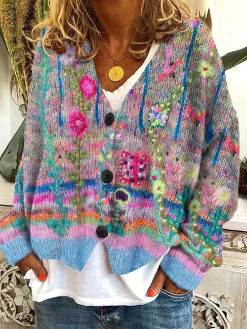 Cardigan Rétro Pour Femme | Chaud