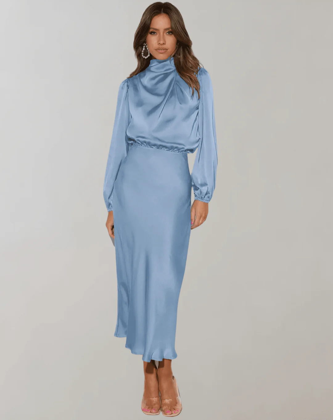 Robe Robe Elégante à Manches Longues Pour Femme | Maxi