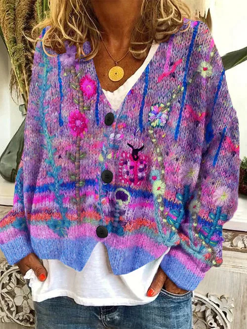 Cardigan Rétro Pour Femme | Chaud