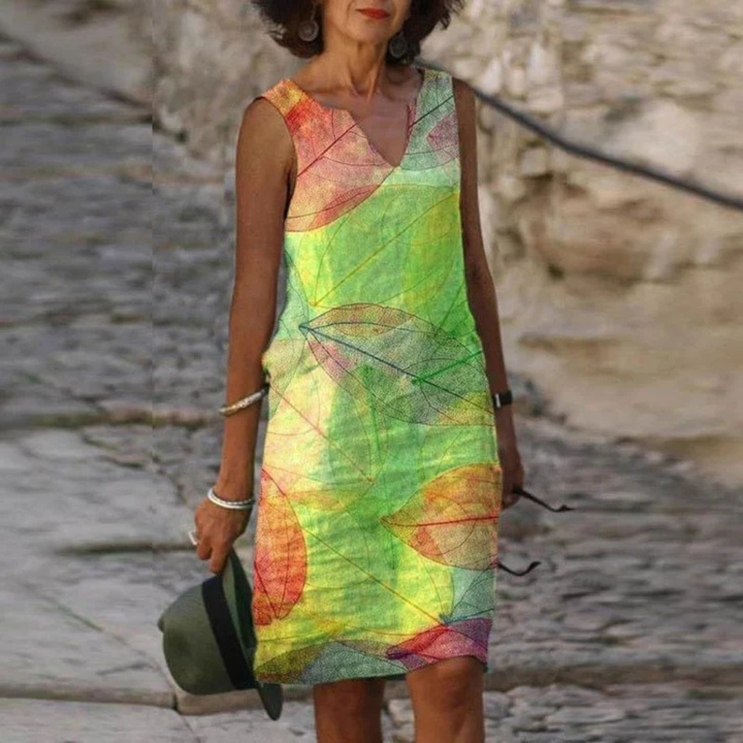 Robe d'été Vibrante Sans Manches Pour Femme | Mini