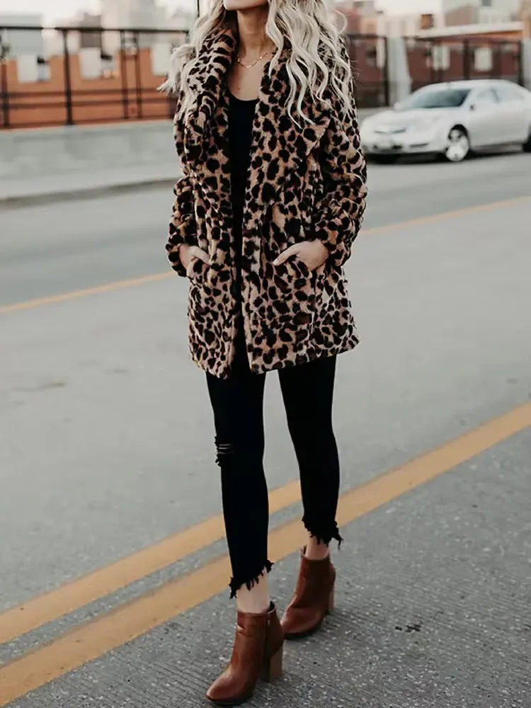 Manteau Imprimé Léopard Pour Femme | Hiver