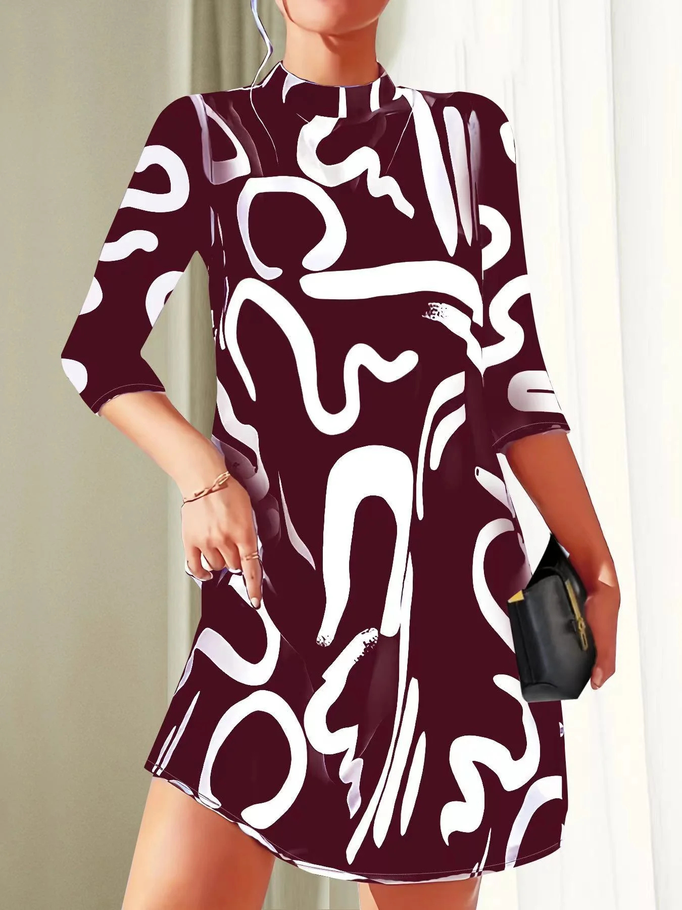 Robe Stylisé Imprimé abstrait Pour Femme | Mini