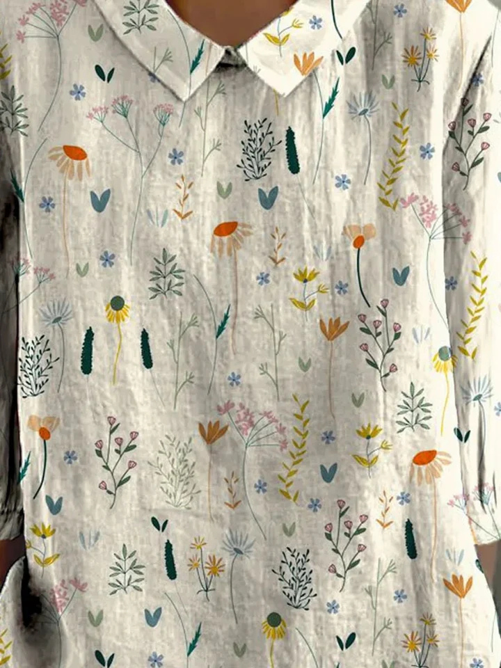 Chemisier Imprimé Fleurs Sauvages Pour Femme | Chic