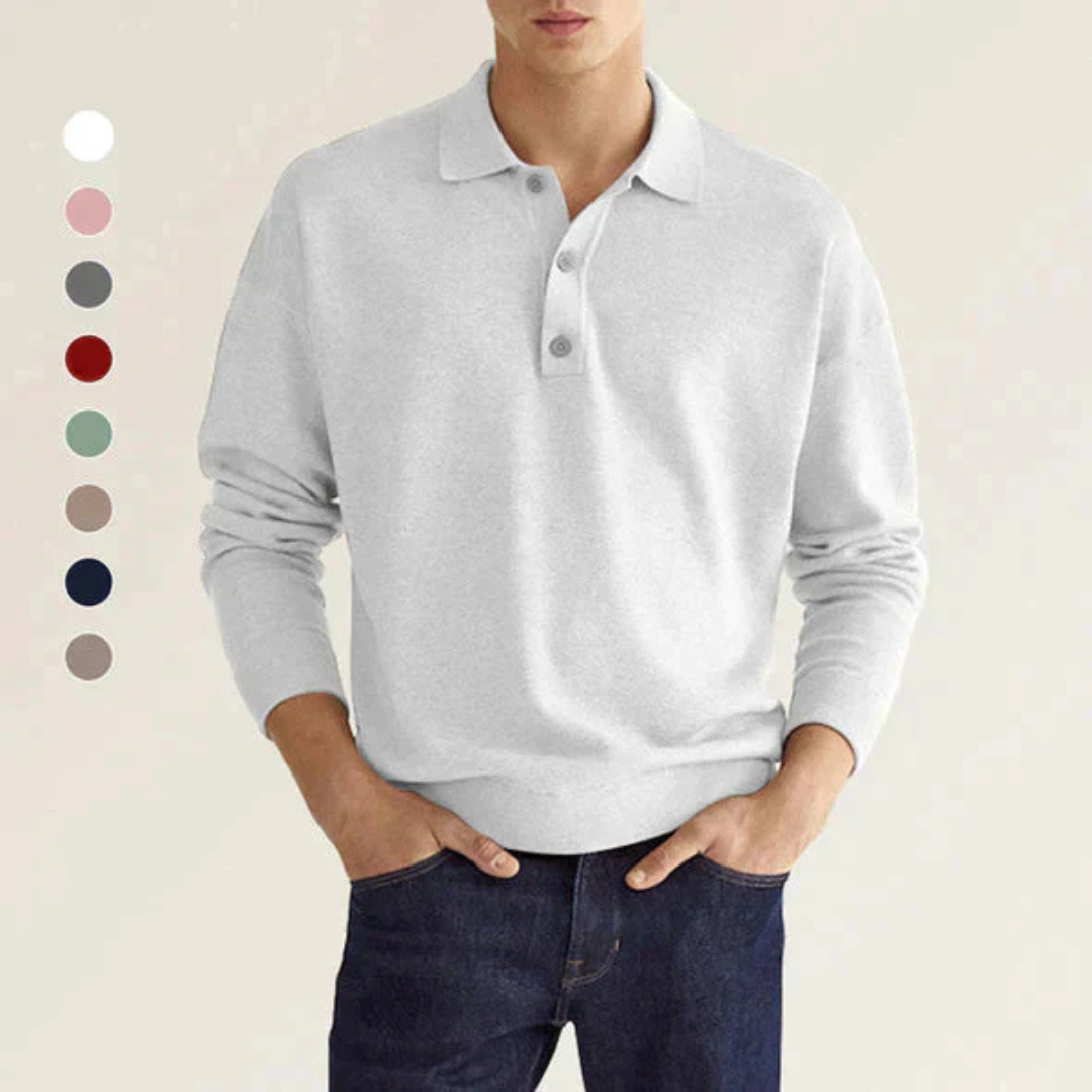 Mario | Polo Moderne Pour Hommes | Longue Manche