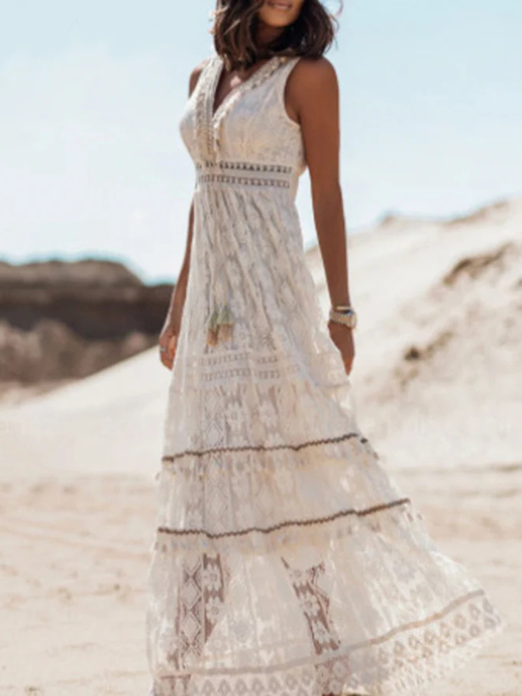 Robe d'été en Dentelle Pour Femme | Maxi