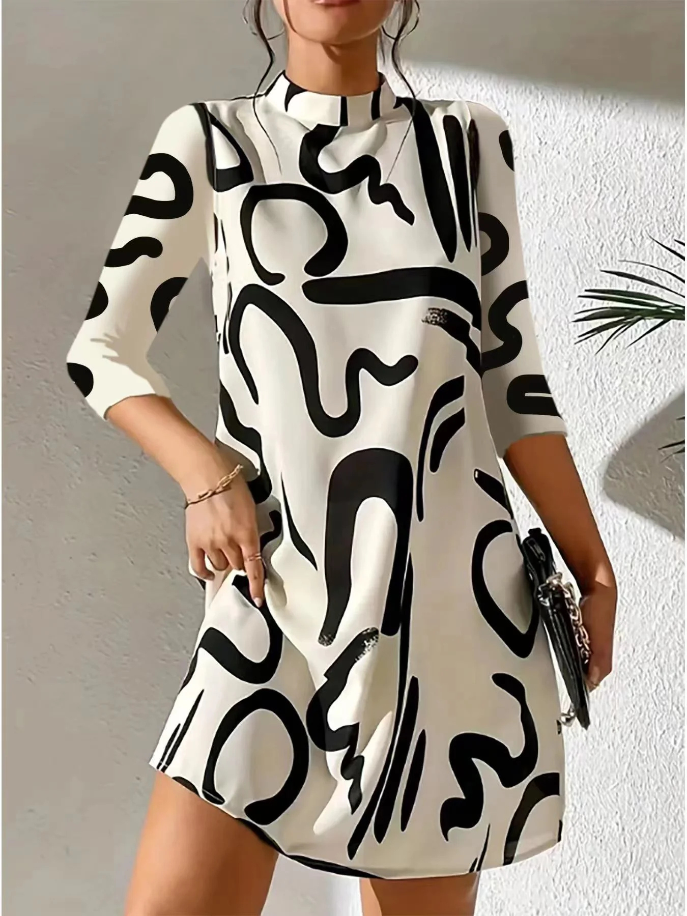 Robe Stylisé Imprimé abstrait Pour Femme | Mini