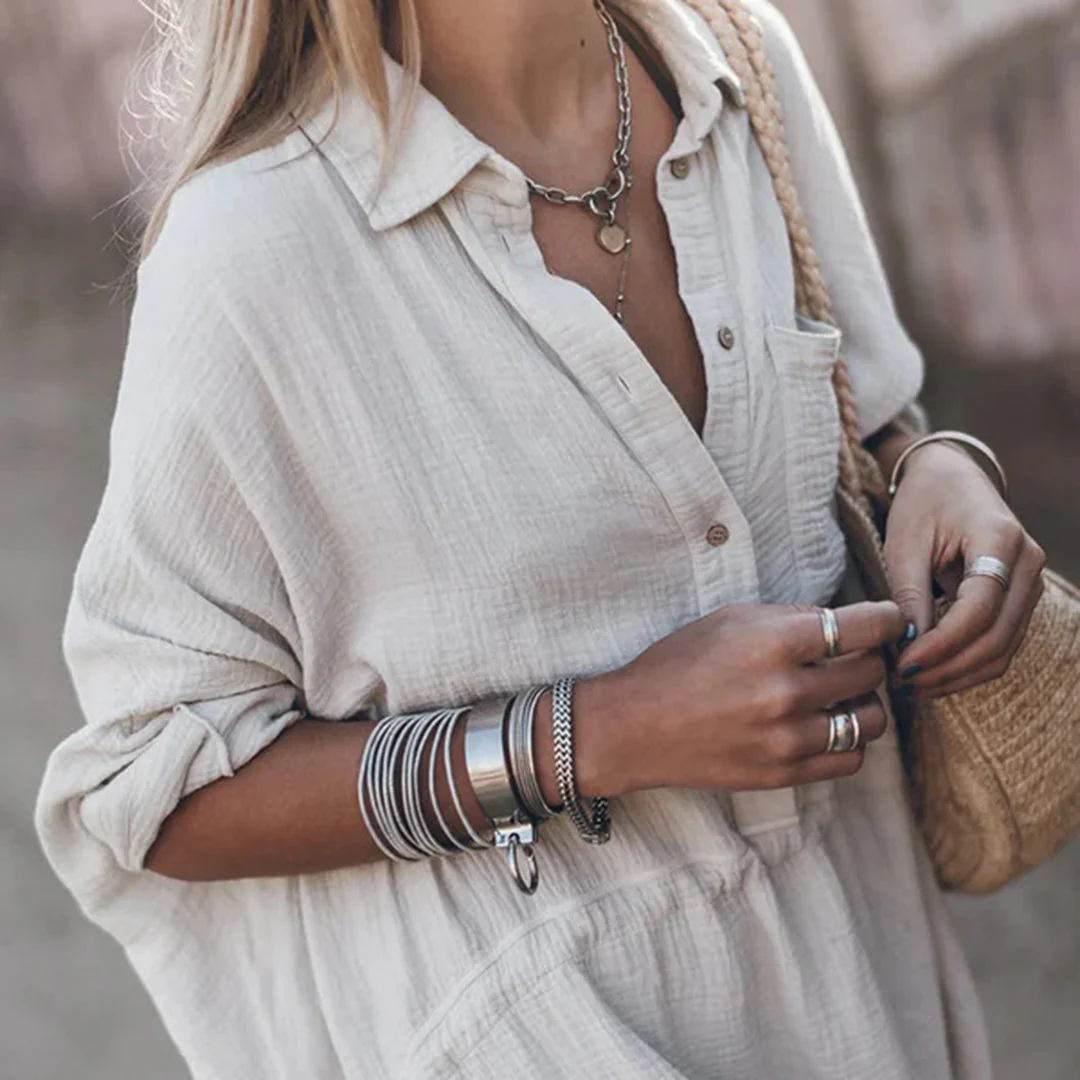 Robe Chemise Coupe Ample Pour Femme | Mini