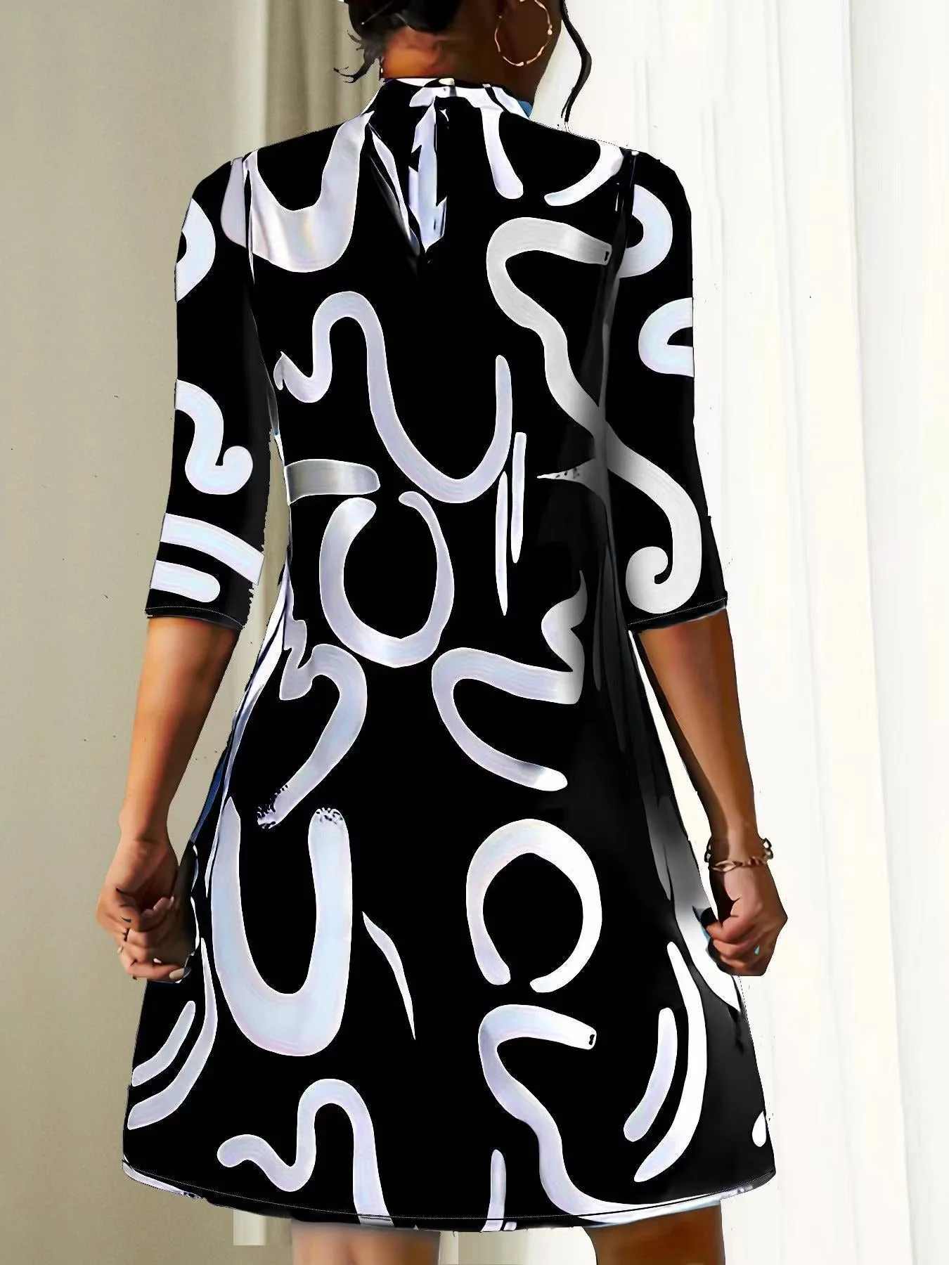 Robe Stylisé Imprimé abstrait Pour Femme | Mini