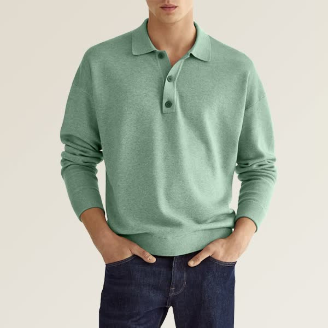 Mario | Polo Moderne Pour Hommes | Longue Manche