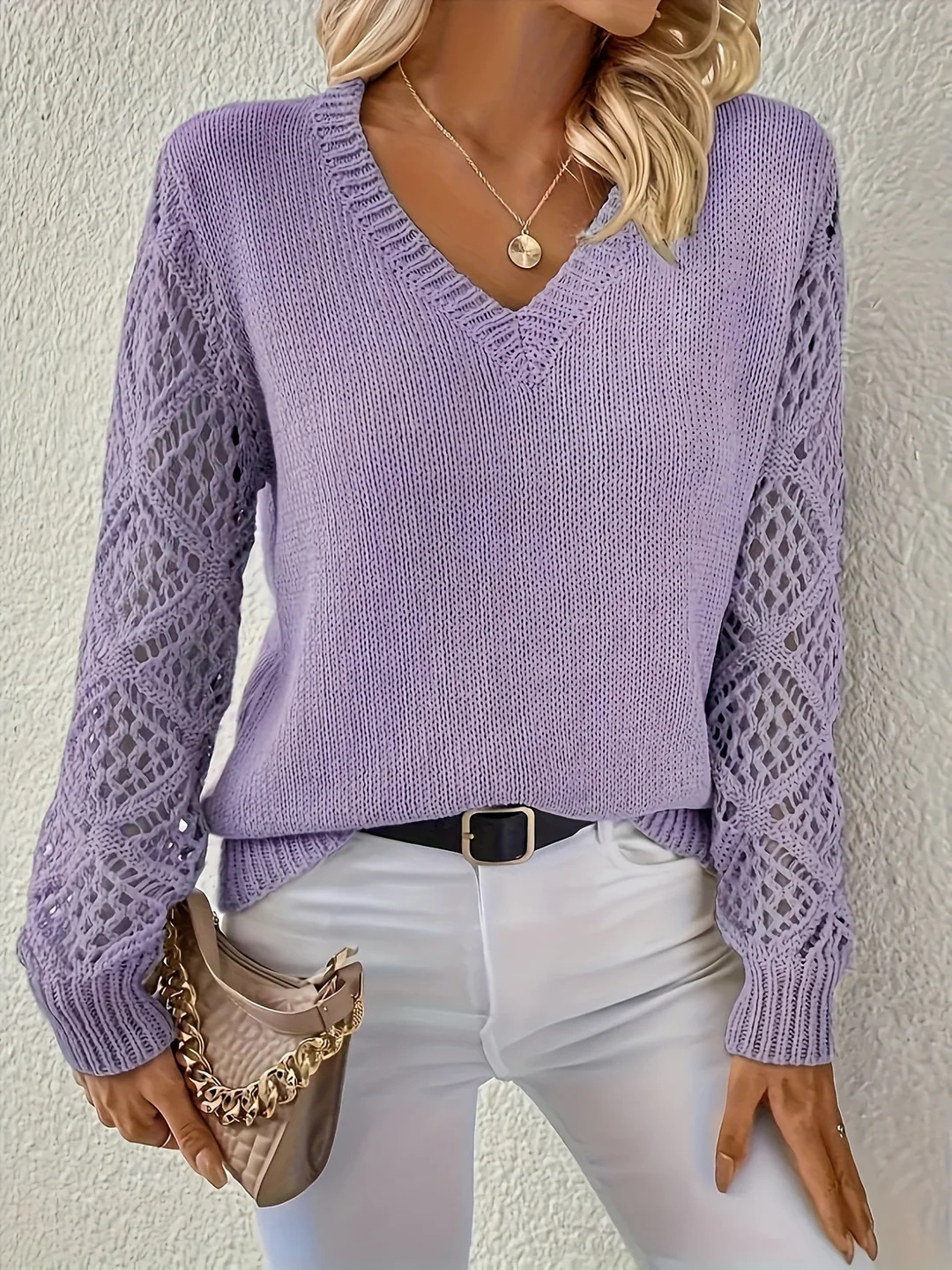 Pull Tricoté Pour Femme | Col en V