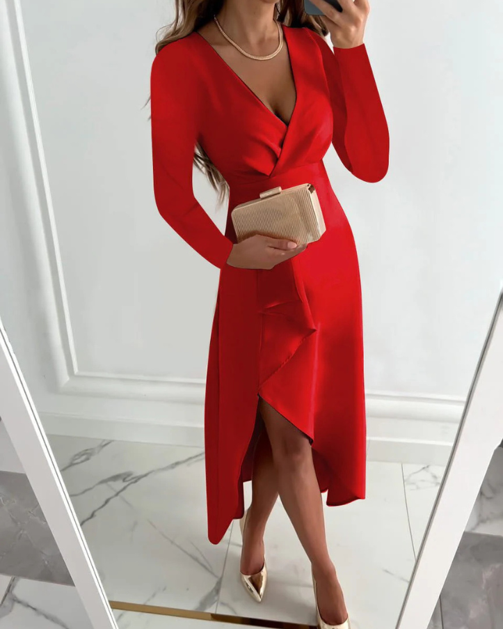 Robe Enveloppante à Col V Profond Pour Femme | Midi