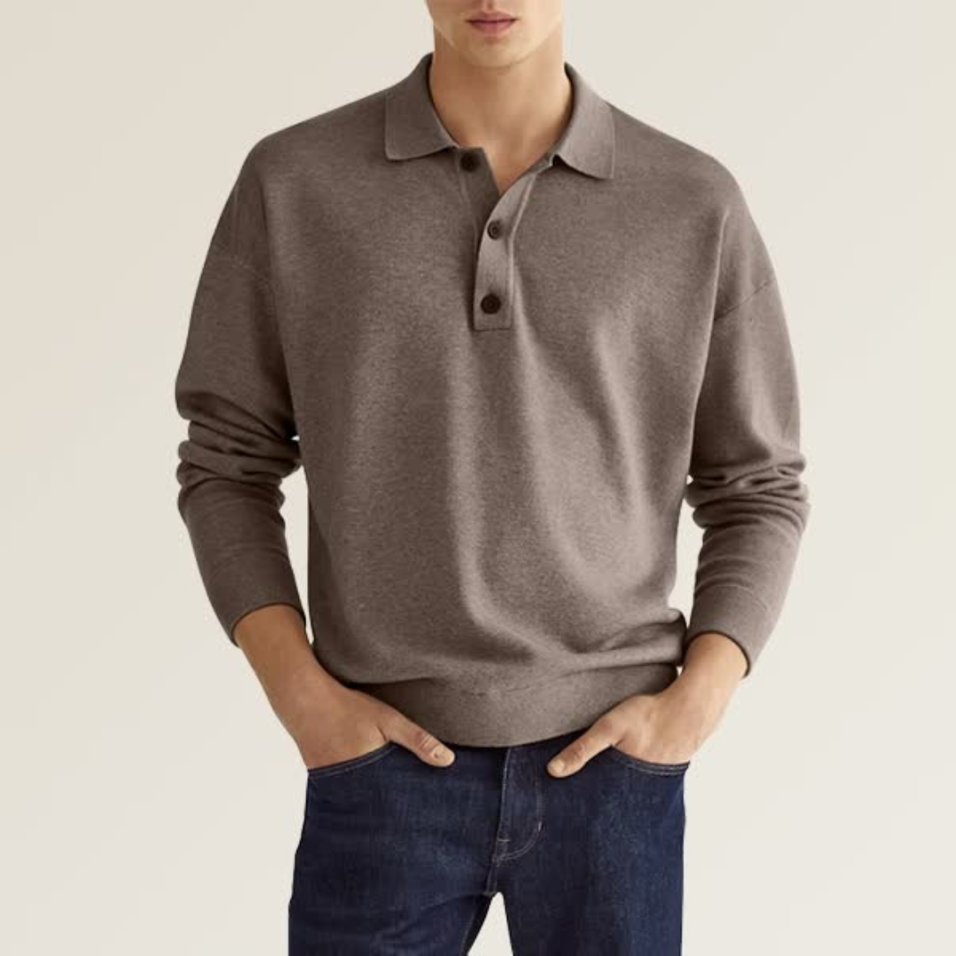 Mario | Polo Moderne Pour Hommes | Longue Manche