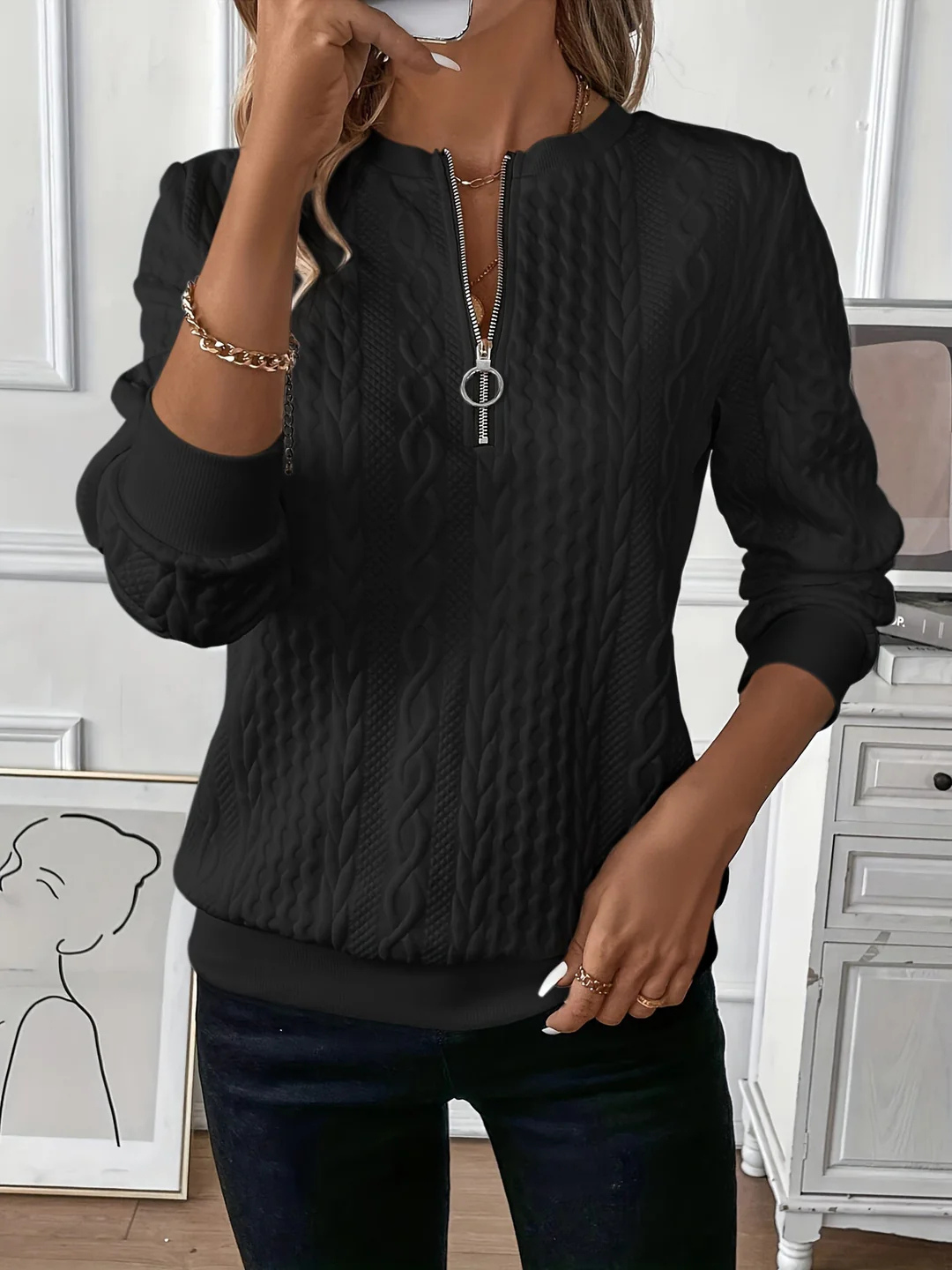 Pull Fermeture à Demi Zippée Pour Femme | Chaud