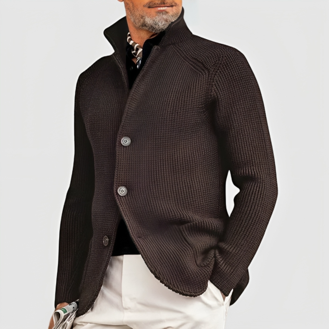 Cardigan Chaud Pour Hommes | Col Montant
