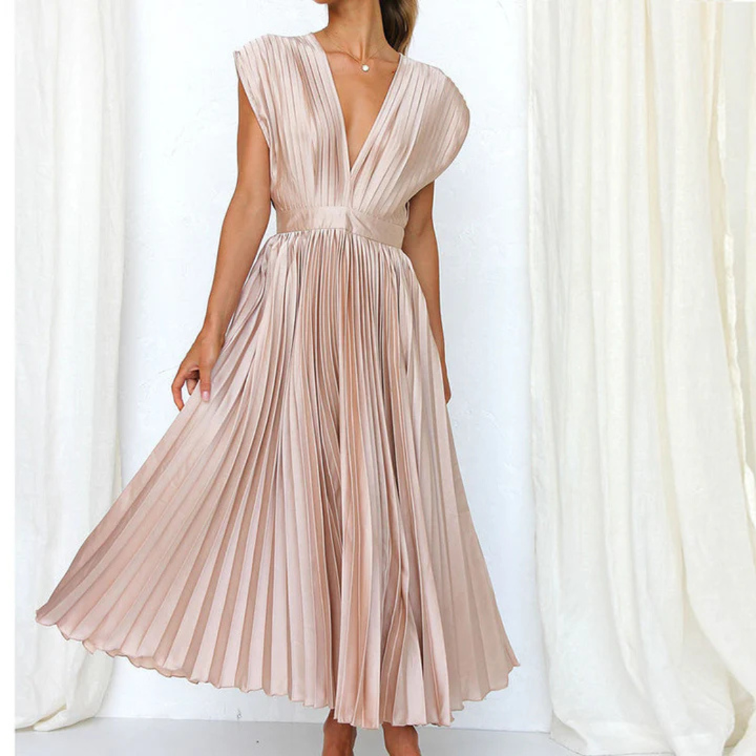 Robe d'invitée de Mariage Col en V Pour Femme | Maxi