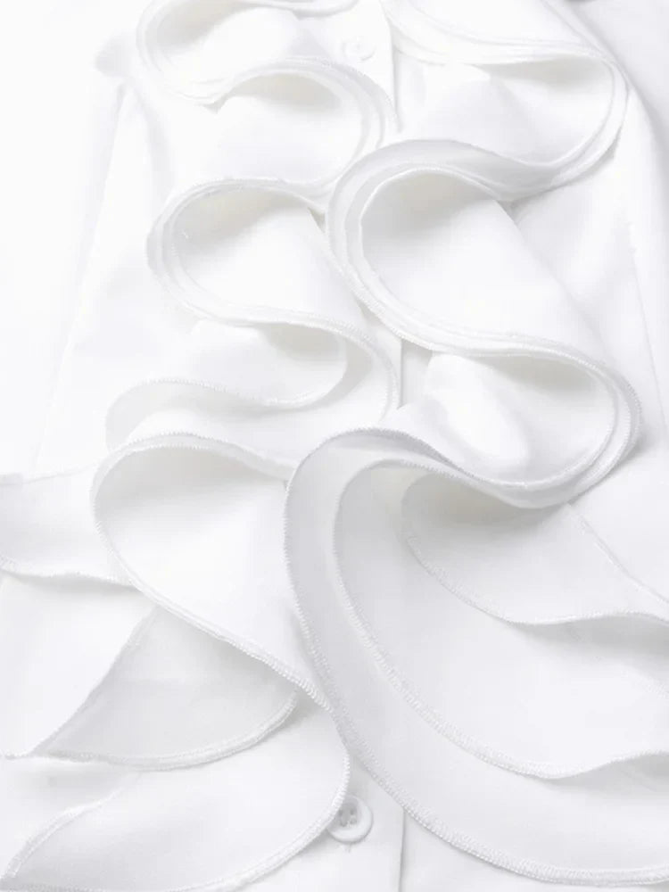 Vanessa | Chemisier Asymétrique pour Femmes | Blanc et Noir