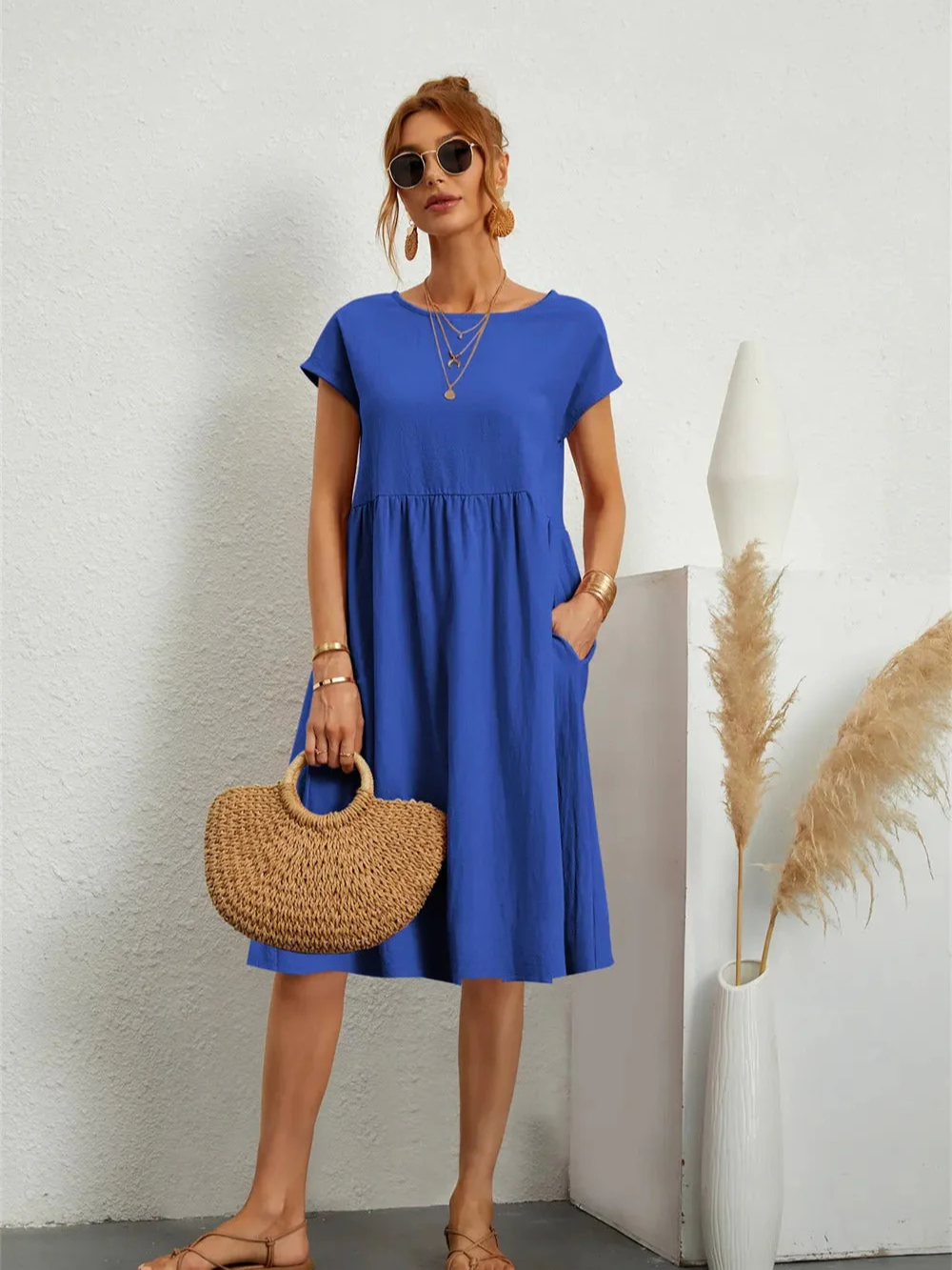 Robe d'été Manche Courte Pour Femme | Midi