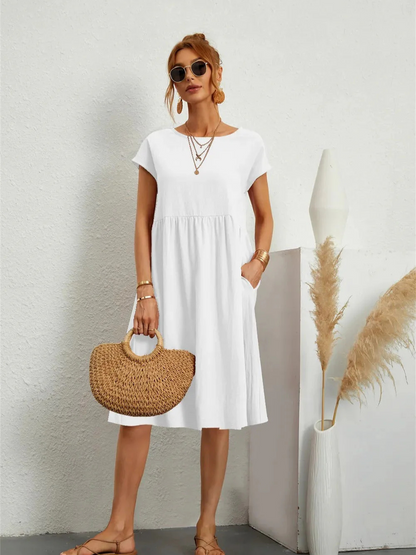 Robe d'été Manche Courte Pour Femme | Midi