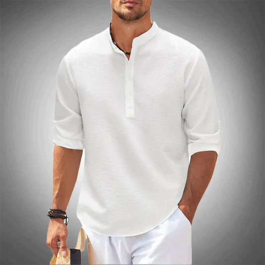 Chemise Collier à Bandes Pour Hommes | Manche Longue