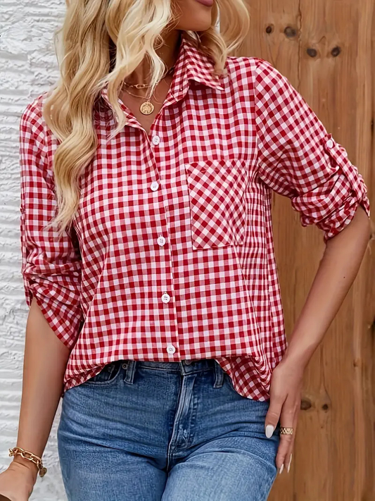 Chemise À Carreaux Pour Femme | Manches de Bracelet