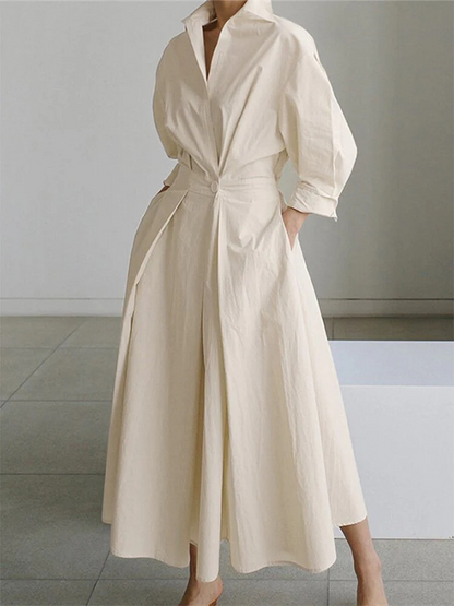 Robe Chemise Manche Longue Pour Femme | Midi