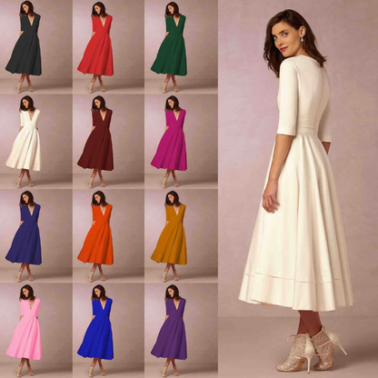 Robe Col en V Profond Princesse Pour Femme | Midi