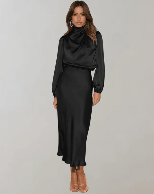 Robe Robe Elégante à Manches Longues Pour Femme | Maxi