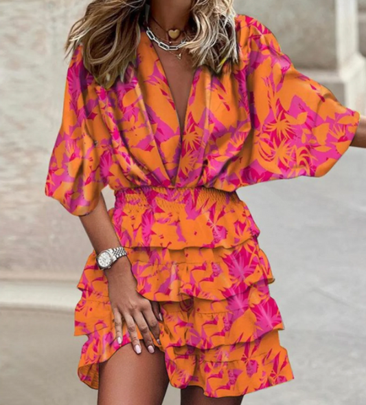 Monique | Robe d'été Fleurie  Pour Femme | Mini