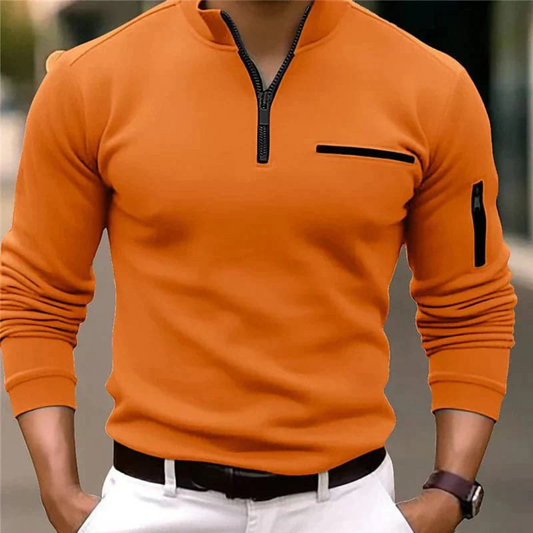 Chemise Fermeture à Demi Zippée Pour Hommes | Manche Longue