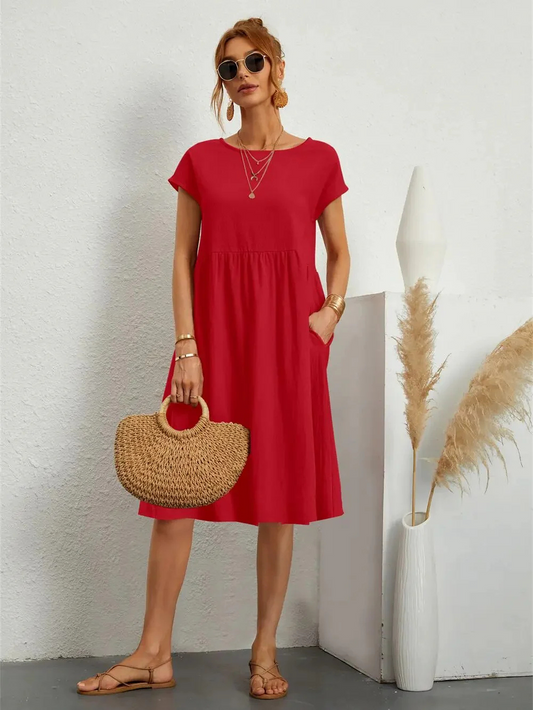 Robe d'été Manche Courte Pour Femme | Midi
