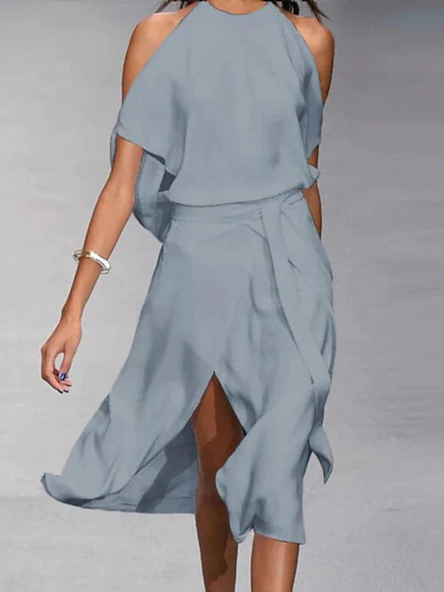 Robe de cocktail Epaule Ouverte Pour Femme | Midi