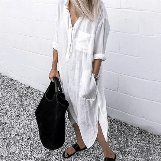 Majel | Robe Chemise Confortable Pour Femme | Maxi
