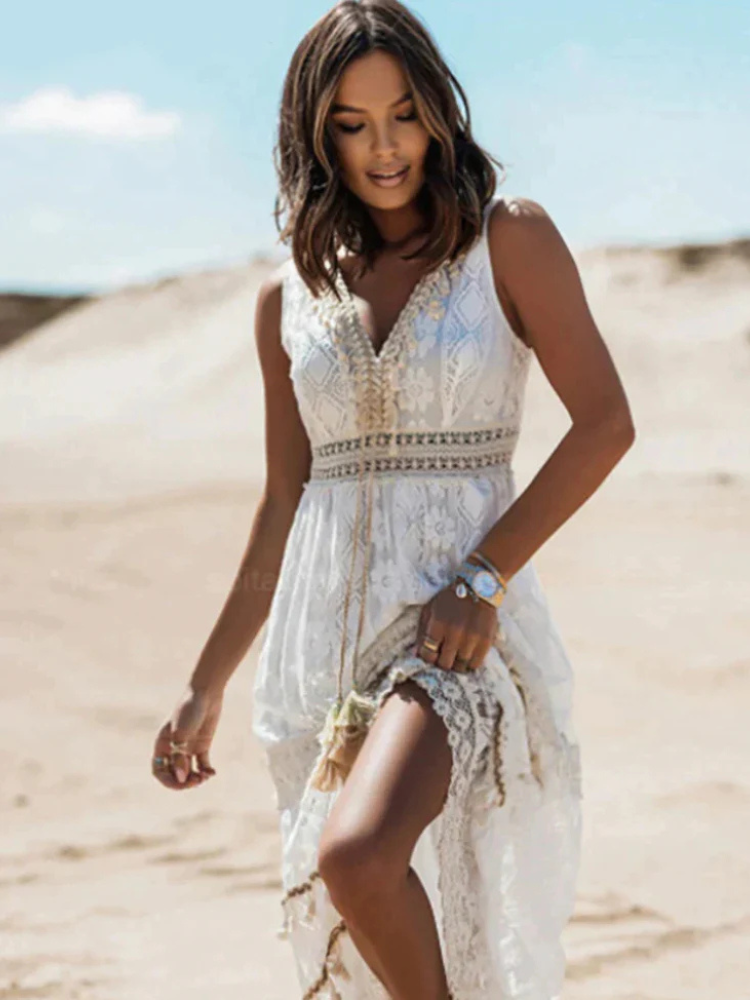 Robe d'été  en Dentelle Pour Femme | Maxi