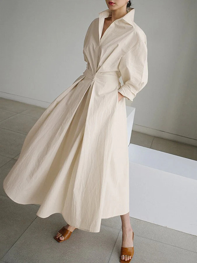 Robe Chemise Manche Longue Pour Femme | Midi