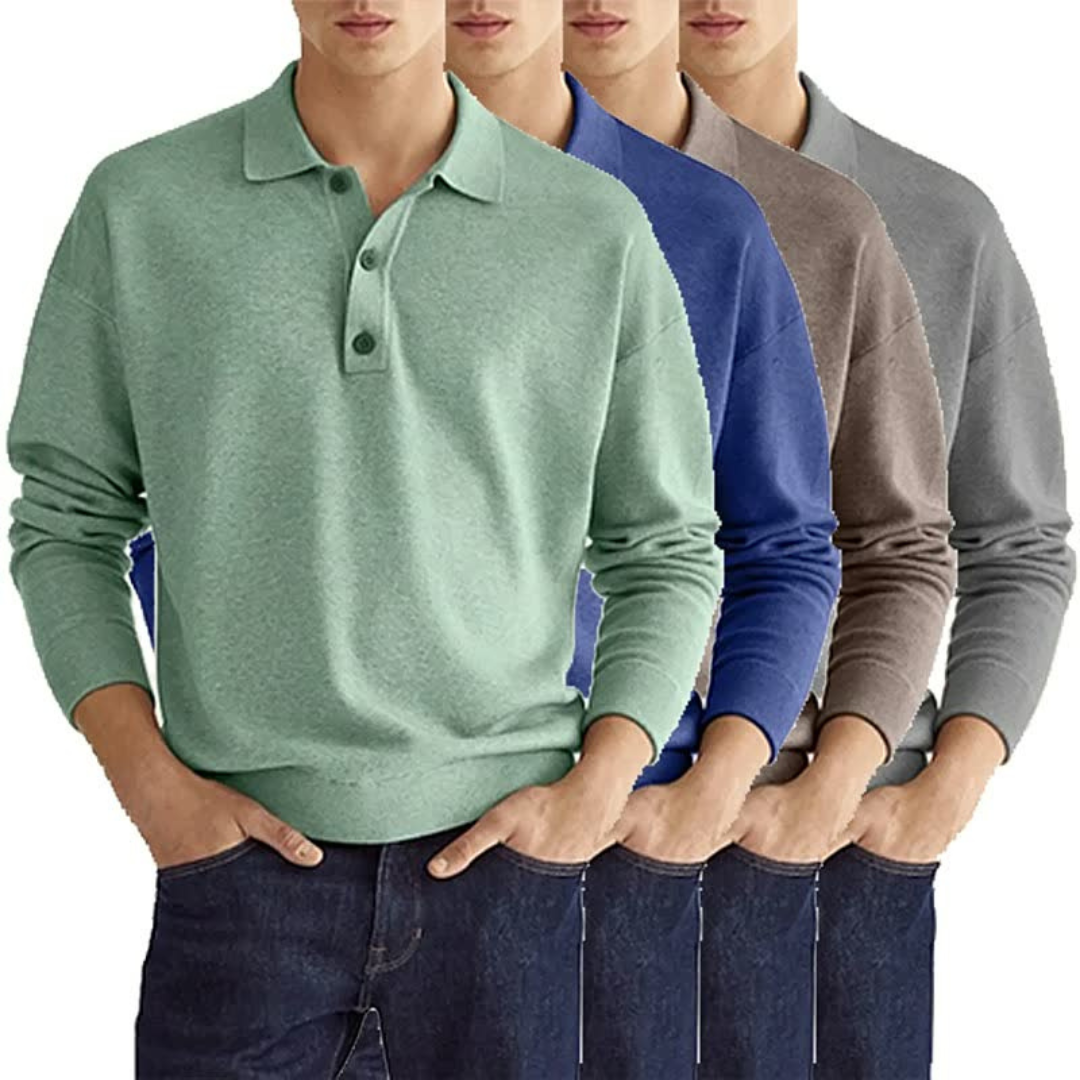 Mario | Polo Moderne Pour Hommes | Longue Manche
