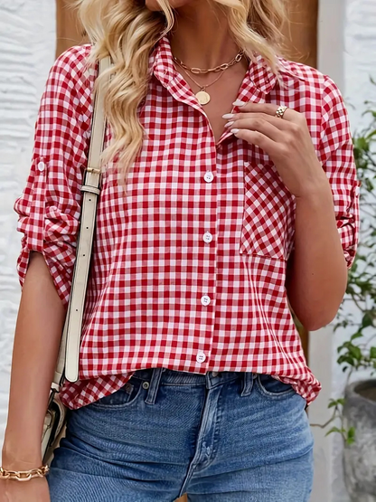 Chemise À Carreaux Pour Femme | Manches de Bracelet