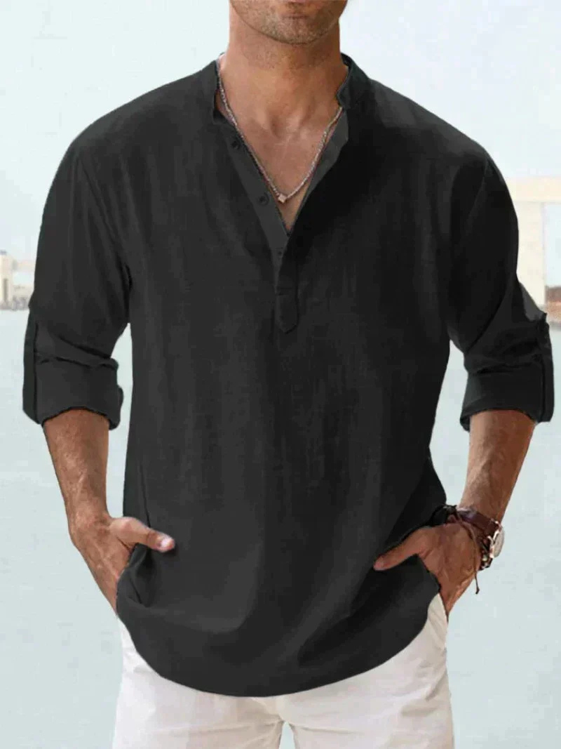 Chemise Confortable Pour Hommes | Fermeture à Demi-Bouton