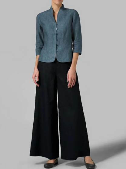Chemise Collier Haut Pour Femme | Manches de Bracelet