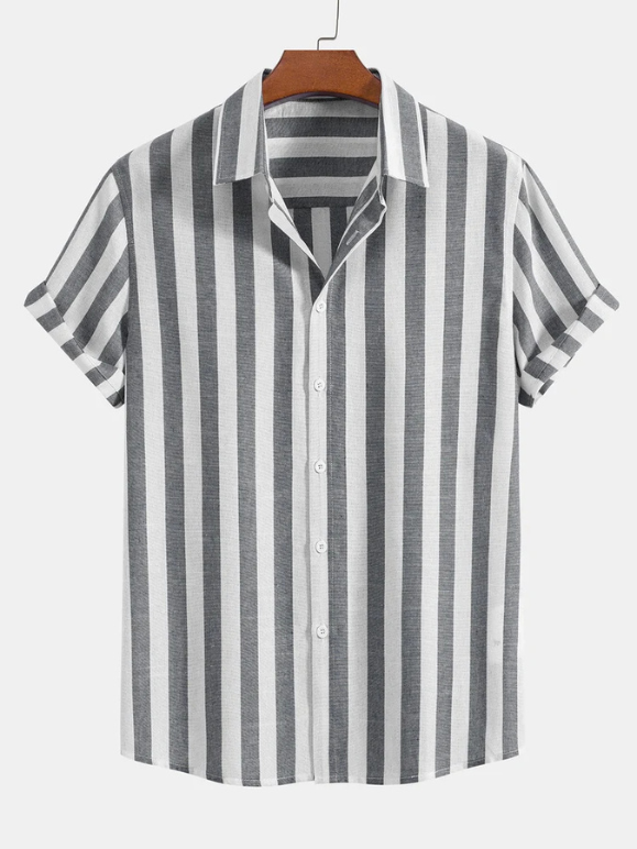 Baron | Polo Rayé Pour Hommes | Manche Courte