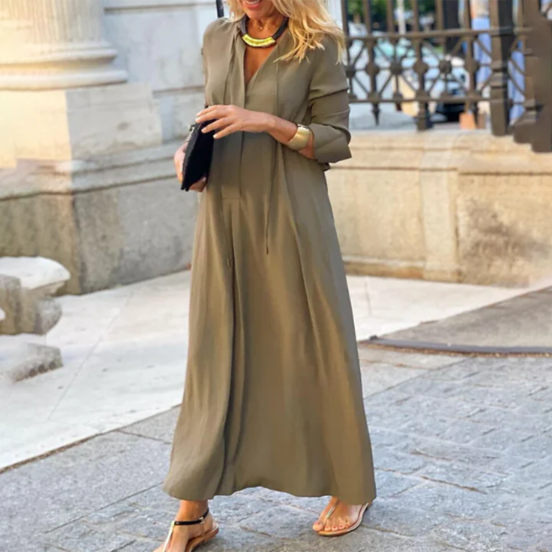 Robe Décontractée à Manches Longues Pour Femme | Maxi