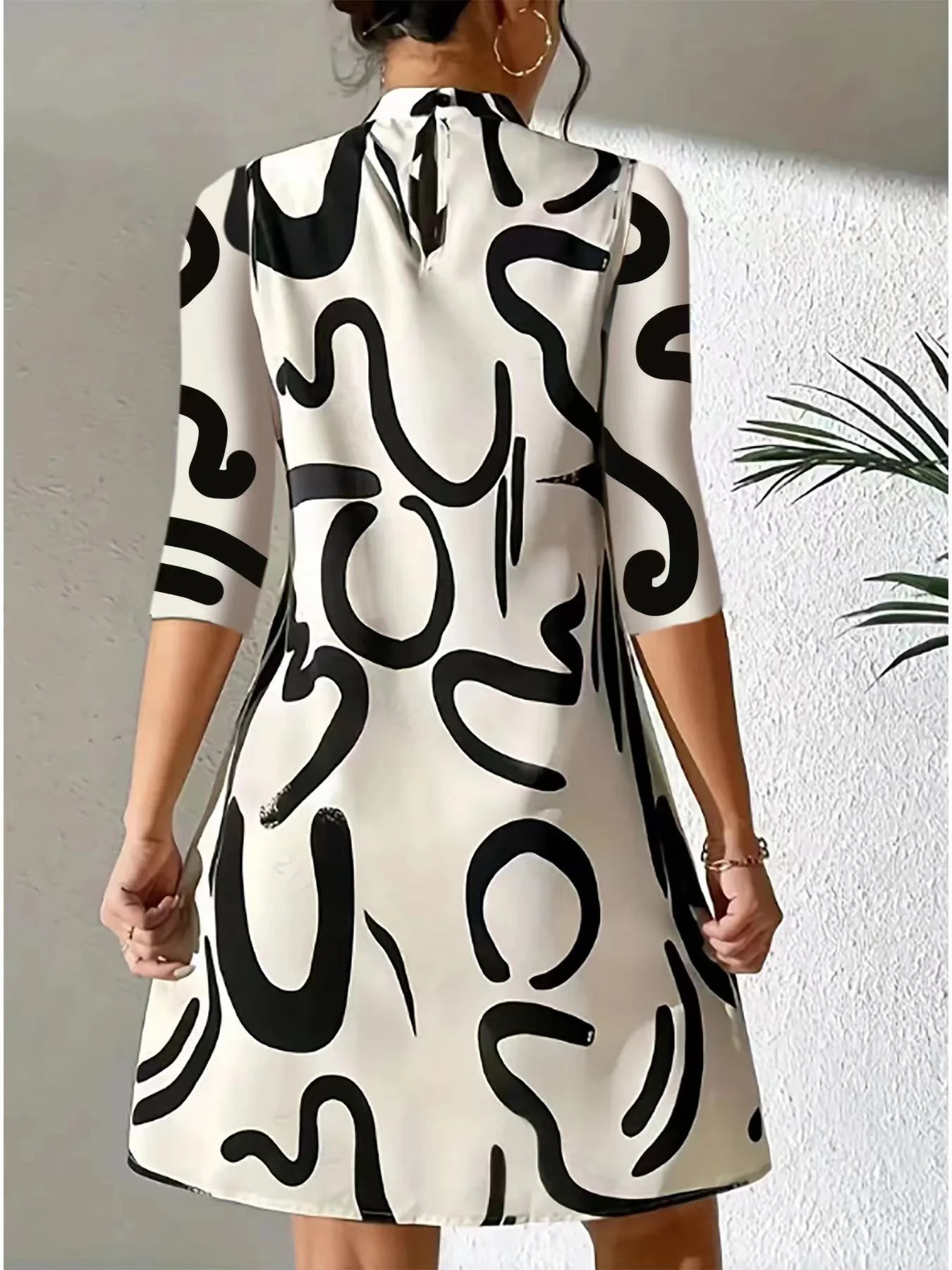 Robe Stylisé Imprimé abstrait Pour Femme | Mini