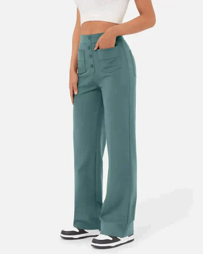 Ines | Pantalon Élastiqué pour femme | Taille haute