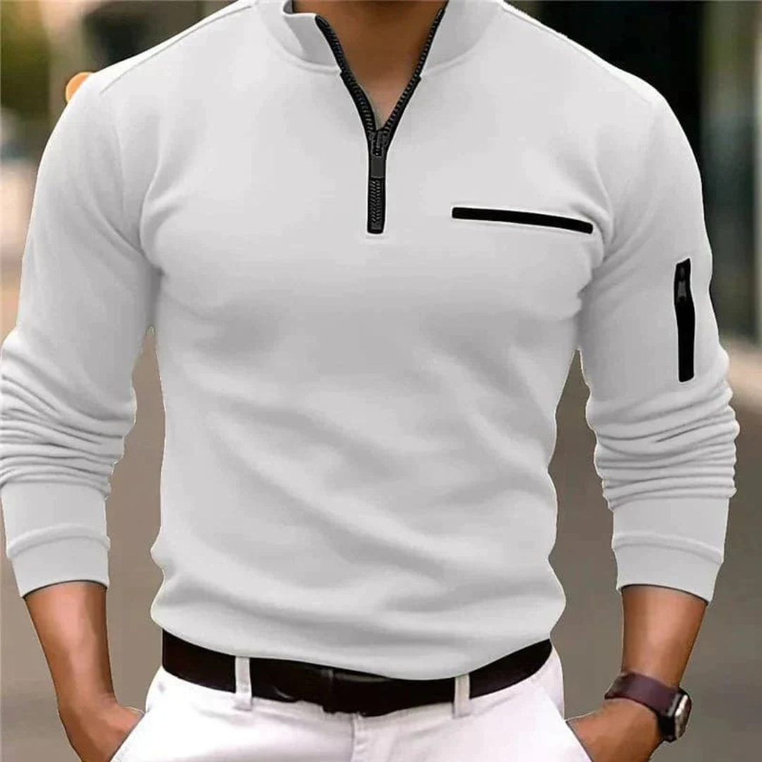 Chemise Fermeture à Demi Zippée Pour Hommes | Manche Longue