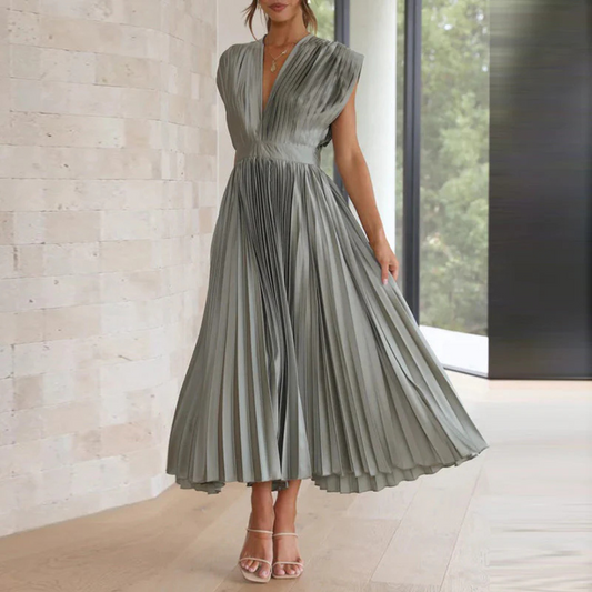 Robe d'invitée de Mariage Col en V Pour Femme | Maxi